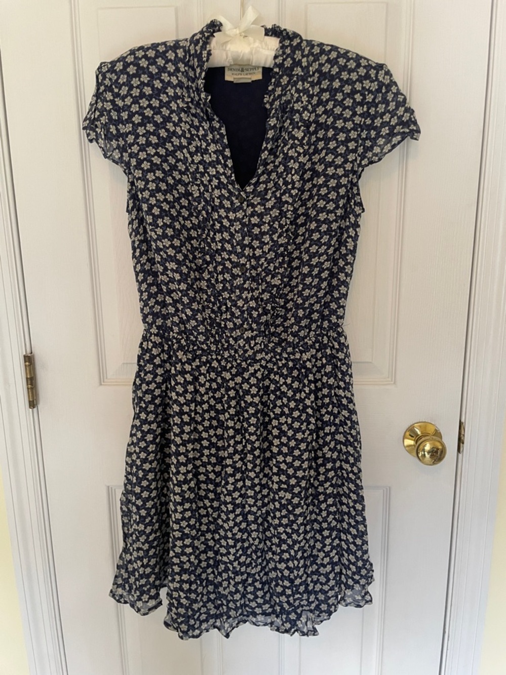 EUC. Denim & Supply Ralph Lauren Blue Floral Sundress. Size M